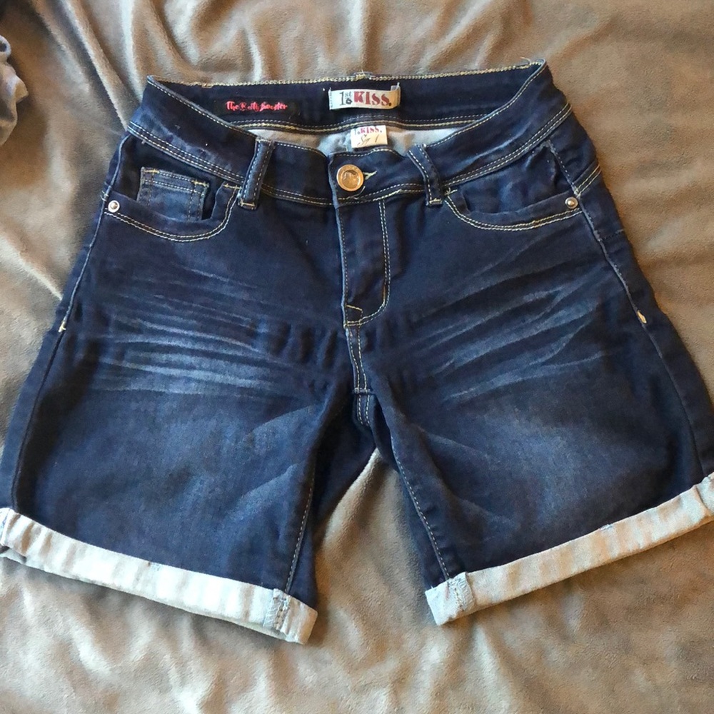 Blue denim shorts
